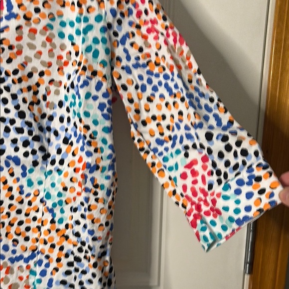 EUC Dana Buchman Multicolored Polka Dot Blouse - Picture 4 of 4